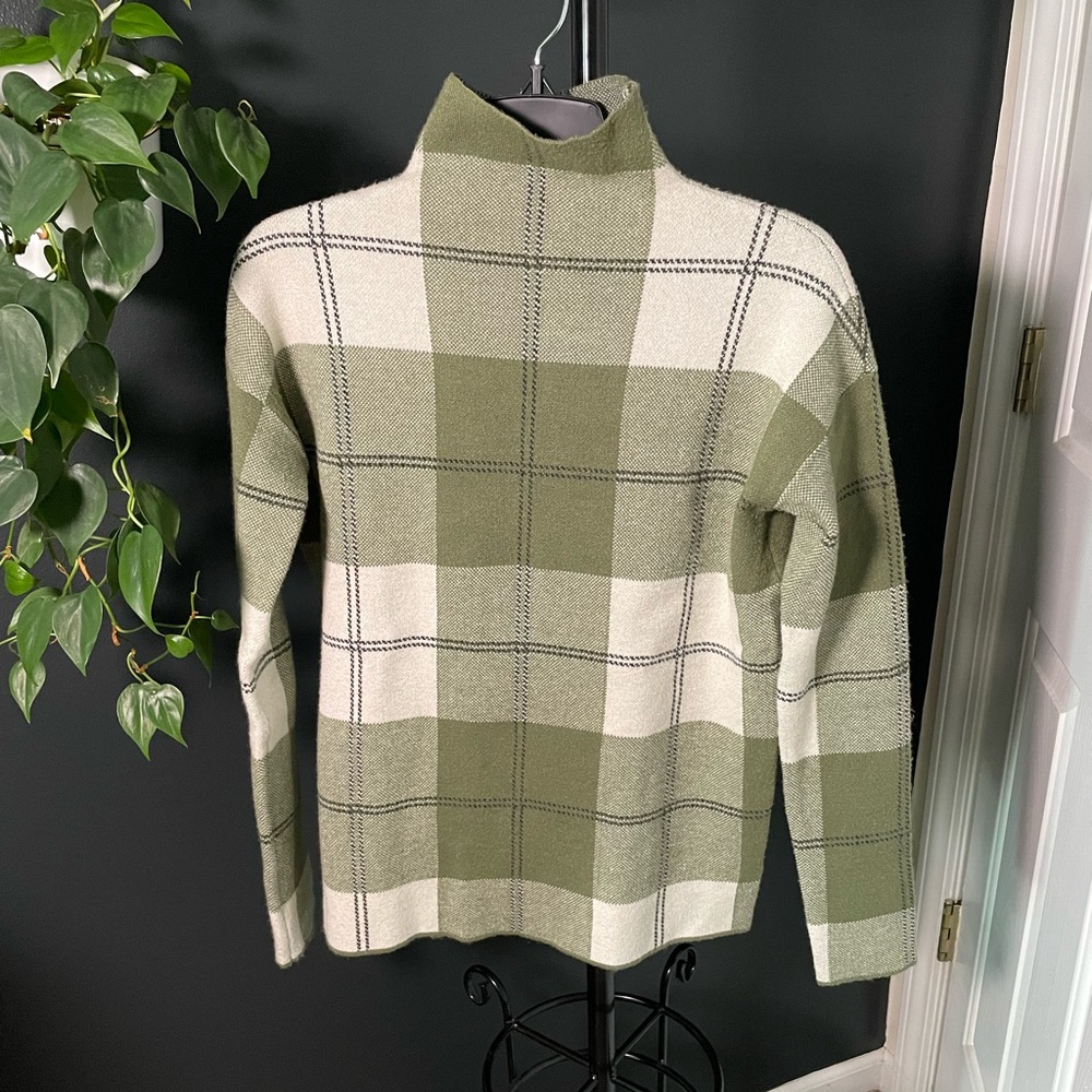Rachel Zoe Plaid Mock Neck Sweater